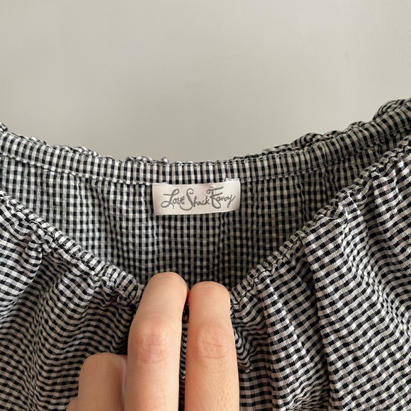 Love Shack Fancy Gingham Ruffle Puff Sleeve Dress - Picture 5 of 6